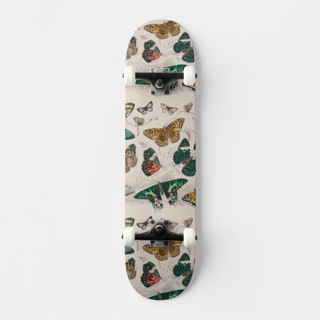 Butterfly Collection Antike Schmetterlinge Skateboard (Vorderseite)