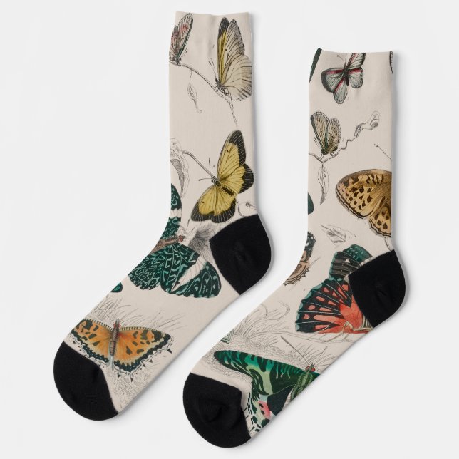 Butterfly Collection Antike Schmetterlinge Socken (Linkes Detail)