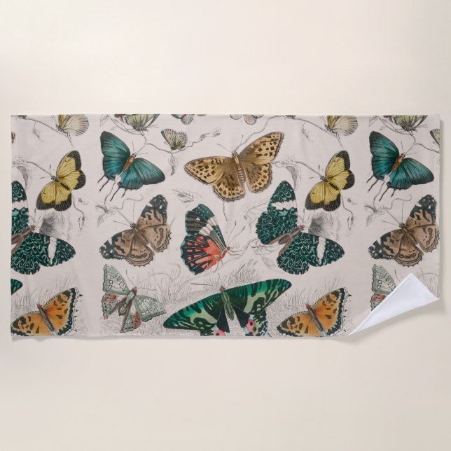 Butterfly Collection Antike Schmetterlinge Strandtuch (Vorderseite)