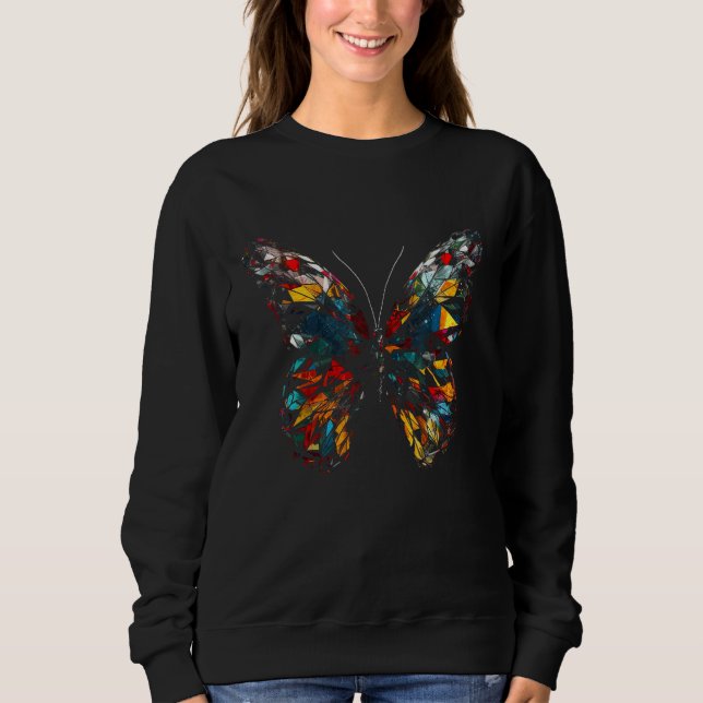 Butterfly Colourful Polygon  Animal Butterfly Sweatshirt (Vorderseite)