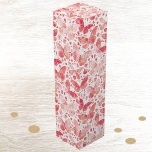 Butterfly Coral Pink Weinbox<br><div class="desc">Korallenrot Rosa und Weiß Schmetterlingsfarbe Wasser. Originelle Kunst von Nic Squirrell.</div>