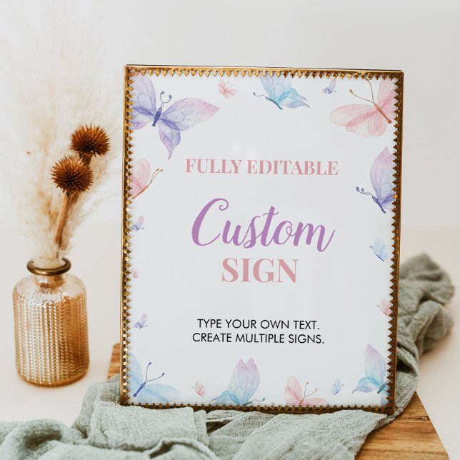 Butterfly Custom Party Signieren Whimsical Poster (Von Creator hochgeladen)