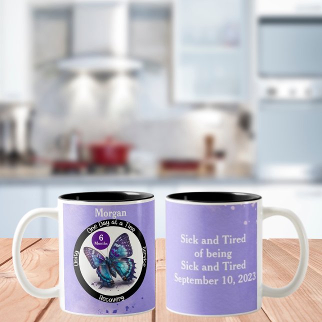 Butterfly Custom Sobrification Geschenk - Sauberes Zweifarbige Tasse (Von Creator hochgeladen)