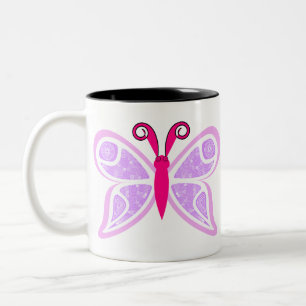 Butterfly Cute Pink Girly Sparkling Fantasy Zweifarbige Tasse