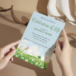 Butterfly Daisy Meadow Celebration of Life Foto Einladung