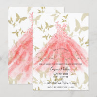 Butterfly Dance Coral Dress Gold Sweet 16 Party