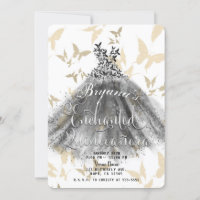 Butterfly Dance Dress Black & Gold 15 Quinceañera