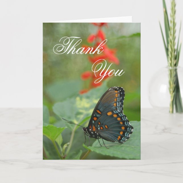 Butterfly Danke, dass du grüßt Dankeskarte (Vorderseite)