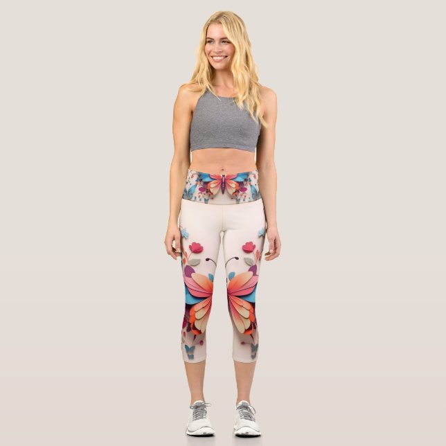 Butterfly-Design Capri Leggings (Vorderseite)