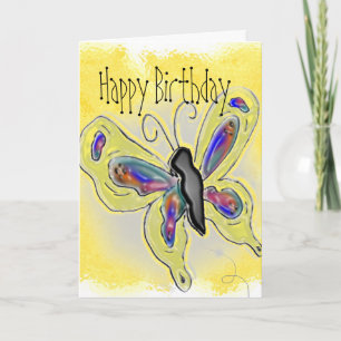 Butterfly Dimensions Gelbe Geburtstagskarte Karte