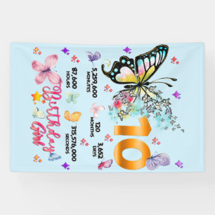 Butterfly Double Digits 10 Jahre alte Schmetterlin Banner