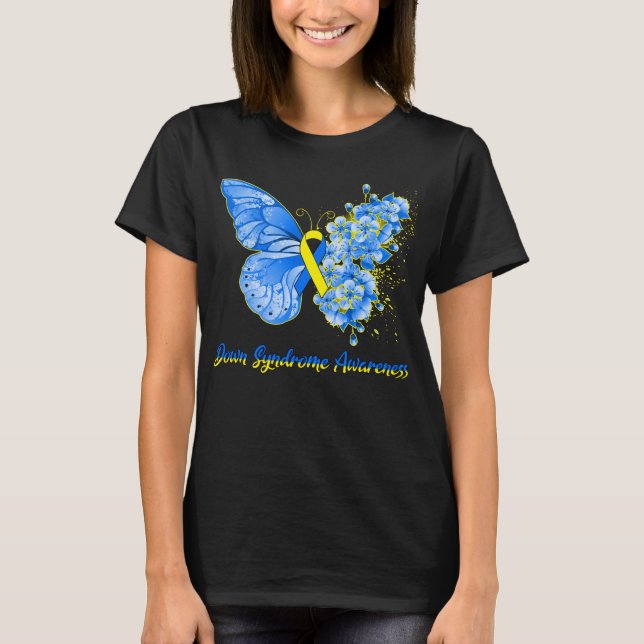 Butterfly-Down-Syndrom-Bewusstsein T-Shirt (Vorderseite)