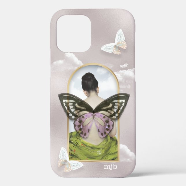 Butterfly Dream Fantasy Collage mit Monogram Case (Rückseite)