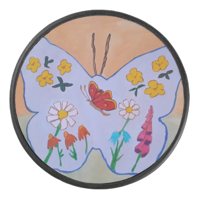 Butterfly Dreaming Eishockey Puck (Vorderseite)