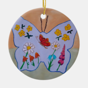 Butterfly Dreaming Keramik Ornament