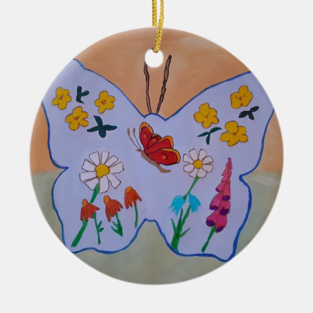 Butterfly Dreaming Keramik Ornament (Vorne)
