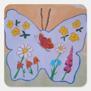 Butterfly Dreaming Quadratischer Aufkleber