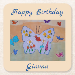 Butterfly Dreaming Rechteckiger Pappuntersetzer