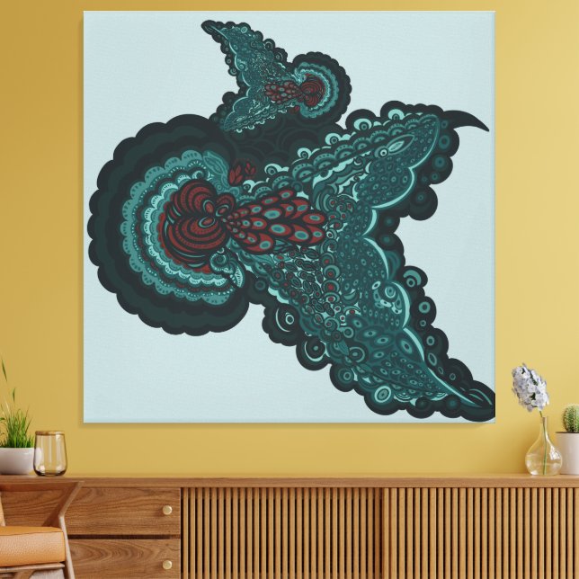 Butterfly Dreams:A Fusion of Flowers and Fantasy Leinwanddruck (Insitu (Wohnzimmer))