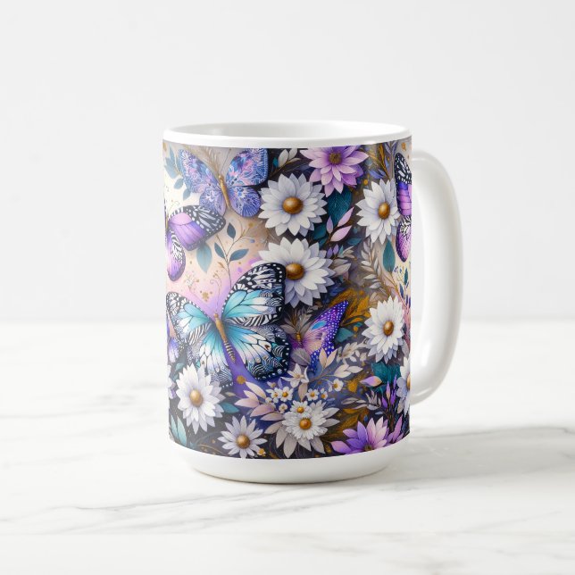 Butterfly Dreams Floral Kaffeetasse (VorderseiteRechts)