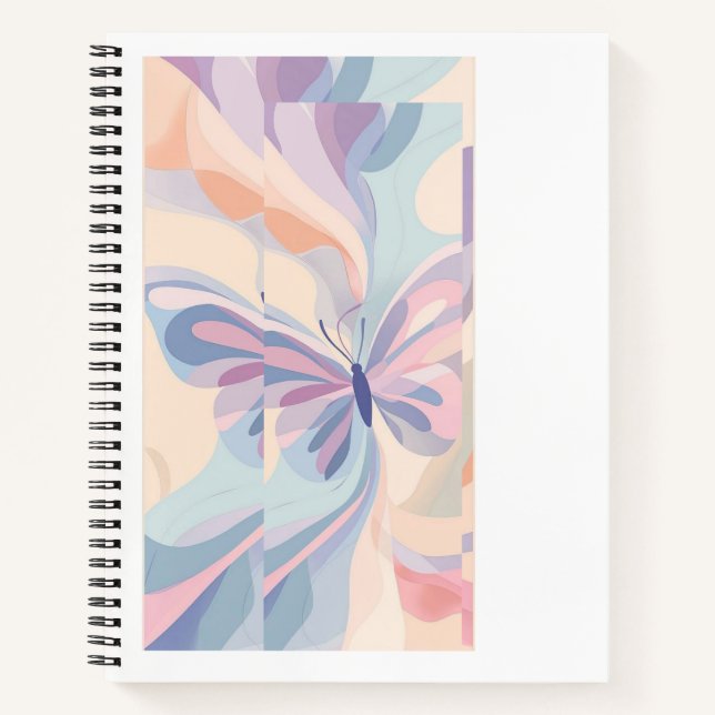 Butterfly Dreams Notebook – Soft Pastel Cover, Lin Notizbuch (Vorderseite)