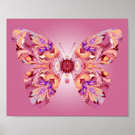 Butterfly Dreams Print Pink and Orange Poster