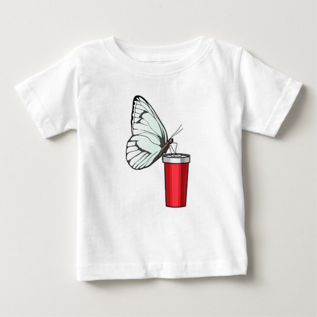 Butterfly Drink Tasse Baby T-shirt (Vorderseite)