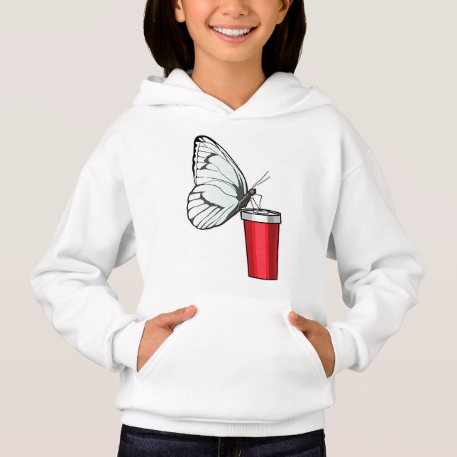 Butterfly Drink Tasse Hoodie (Vorderseite)