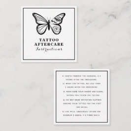 Butterfly & Earths Tattoo Aftercare Instructions Quadratische Visitenkarte