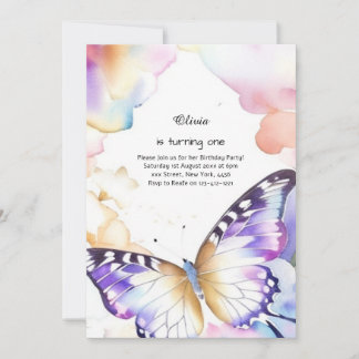 Butterfly Einladung zum ersten Geburtstag