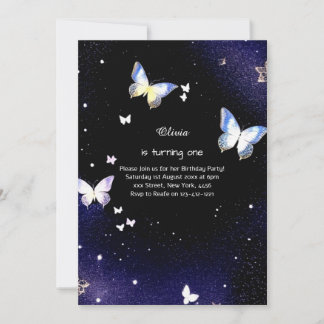 Butterfly Einladung zum ersten Geburtstag