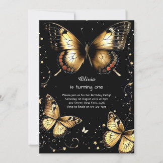 Butterfly Einladung zum ersten Geburtstag