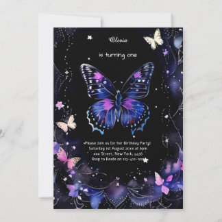 Butterfly Einladung zum ersten Geburtstag