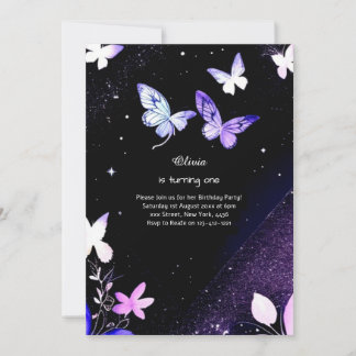 Butterfly Einladung zum ersten Geburtstag