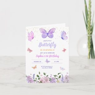 Butterfly Einladung zum Geburtstag, Wildblume Gard