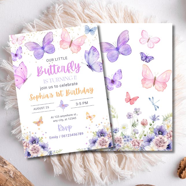 Butterfly Einladung zum Geburtstag, Wildblume Gard (Von Creator hochgeladen)