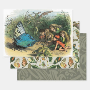 Butterfly Elf Artwork Niedlich Elves Schmetterling Geschenkpapier Set