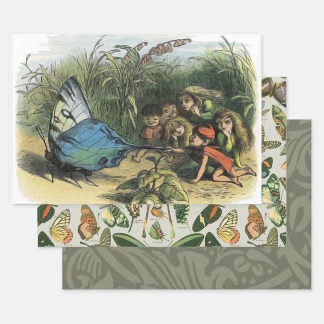 Butterfly Elf Artwork Niedlich Elves Schmetterling Geschenkpapier Set (Set)