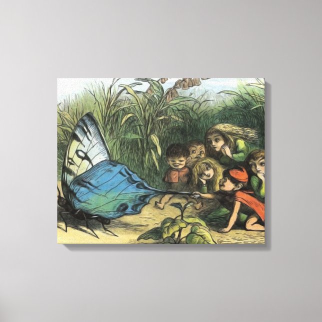 Butterfly Elf Artwork Niedlich Elves Schmetterling Leinwanddruck (Vorderseite)