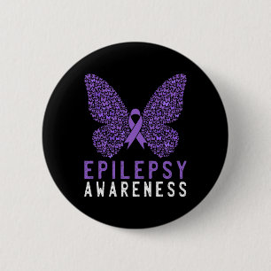 Butterfly Epilepsie Awareness Montag Lila Ribbon S Button