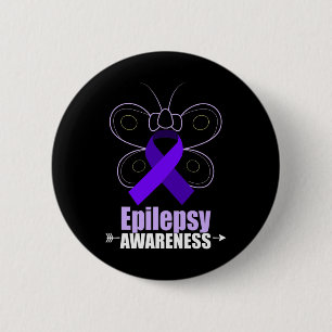 Butterfly Epilepsie Ribbon Epilepsy Disease Awaren Button