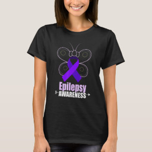 Butterfly Epilepsie Ribbon Epilepsy Disease Awaren T-Shirt