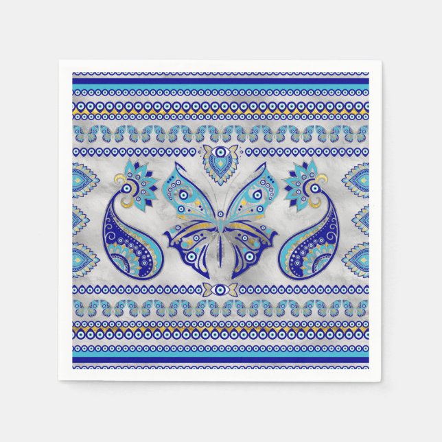 Butterfly Evil Eye Ornament Serviette (Vorderseite)