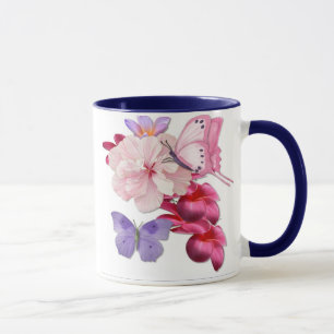 Butterfly Exotic Floral Tasse