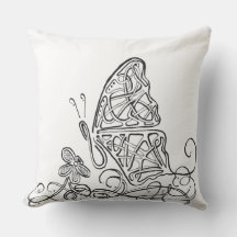 Butterfly Extravagant Line Art Throw Kissen