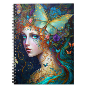 Butterfly Fairy Elf Lady Fantasy Art Notizblock