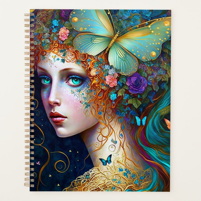 Butterfly Fairy Elf Lady Fantasy Art Planer (Vorderseite)