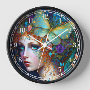 Butterfly Fairy Elf Lady Fantasy Art Uhr