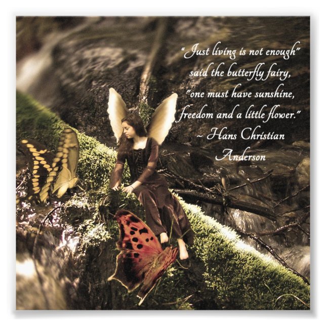 Butterfly Fairy Hans Anderson Quote Foto Print (Vorne)