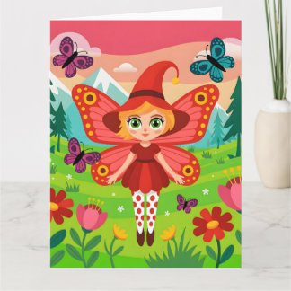 Butterfly Fairy Illustration in Whimsical Forest Karte